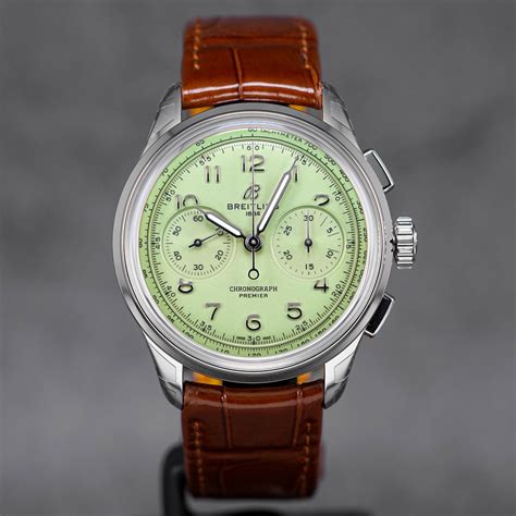 breitling premier green dial|Breitling green dial chronograph.